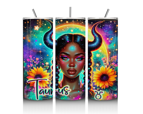 Taurus Sunflower Stainless Steel Tumbler