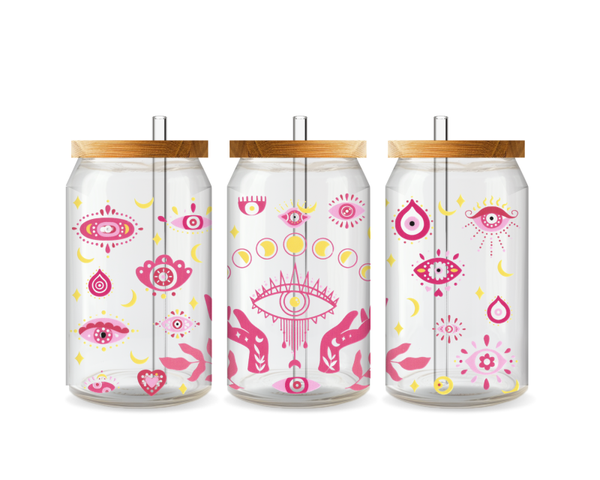 1 Pink Seeing Eye Glass Tumbler