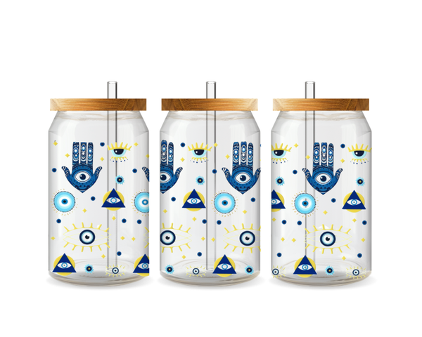 1 Blue Eye Seeing Glass Tumbler