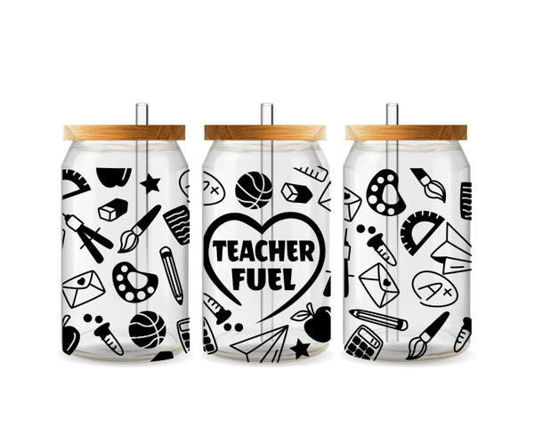 1 Teacher Fuel Glass Tumbler