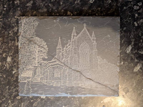 Slate table mat or hanging picture