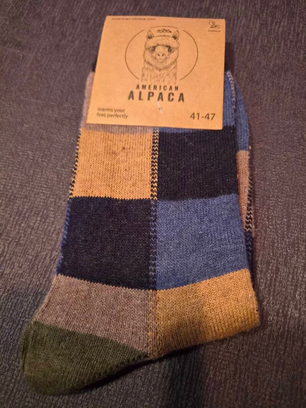 Alpaca sokken - Geruit motief - Dun - Grote maat - Per paar