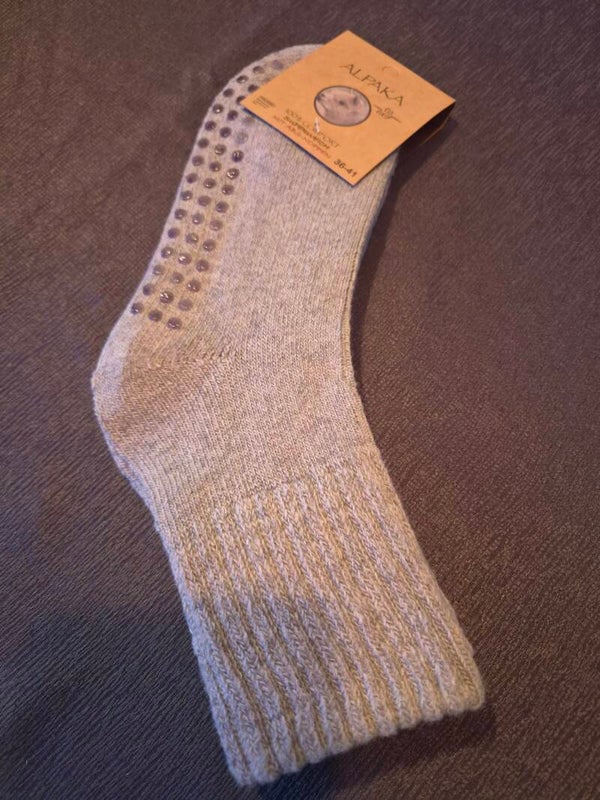 Alpaca huissokken met antislip - Dik -  Middel maten  - Per paar