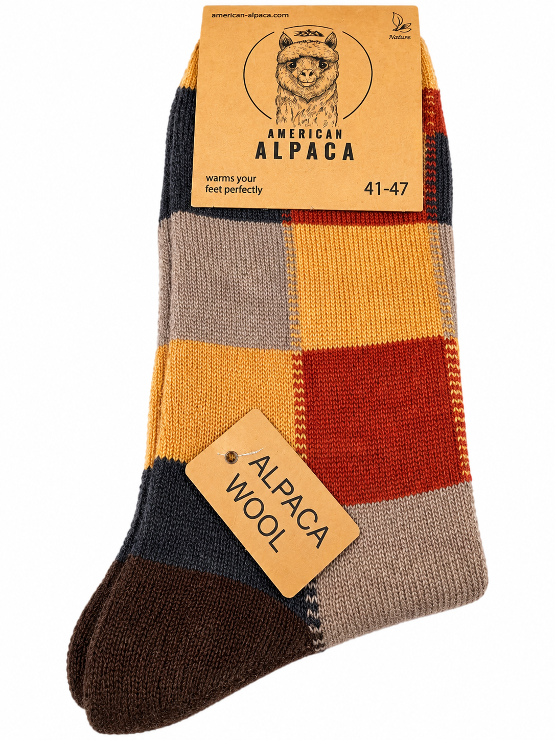 Alpaca sokken - Geruit motief - Dun - Grote maat - Meerdere varianten - Per paar
