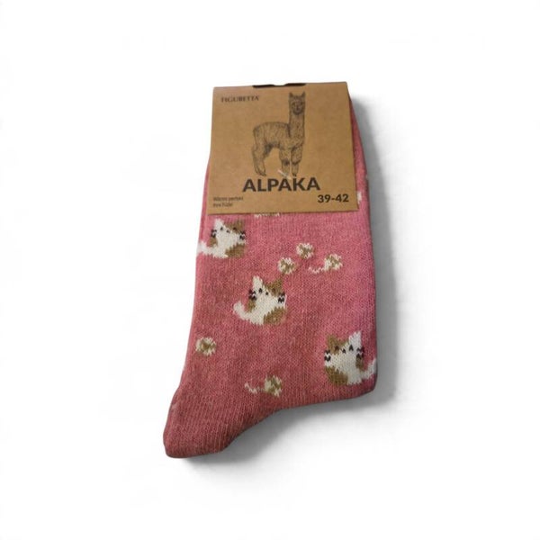Alpaca Sokken met print - Meerdere maten – Dun – Meerdere kleuren - Per Paar