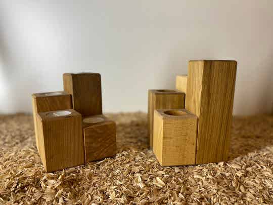 Teelichthalter aus Holz - handgefertigt