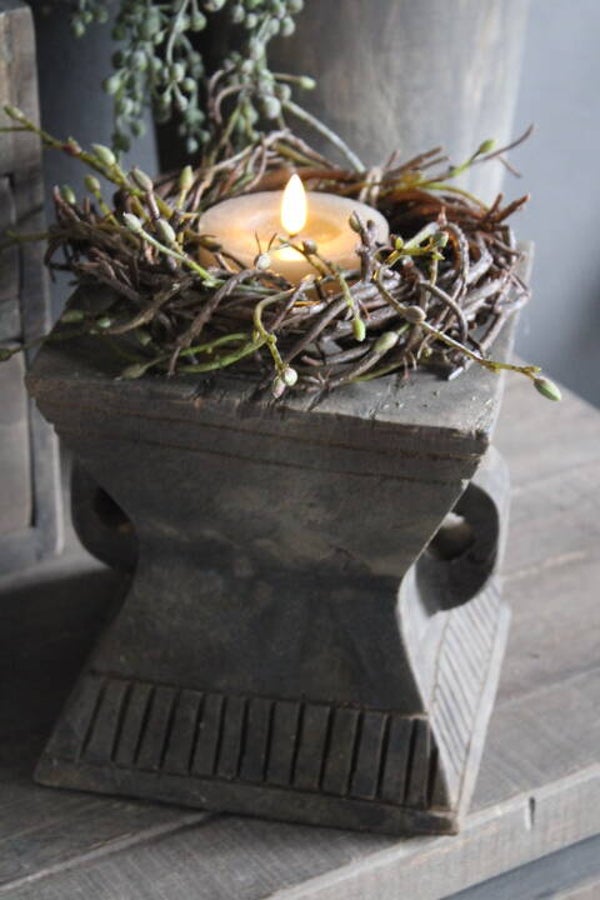 Kandelaar robuust hout met oren