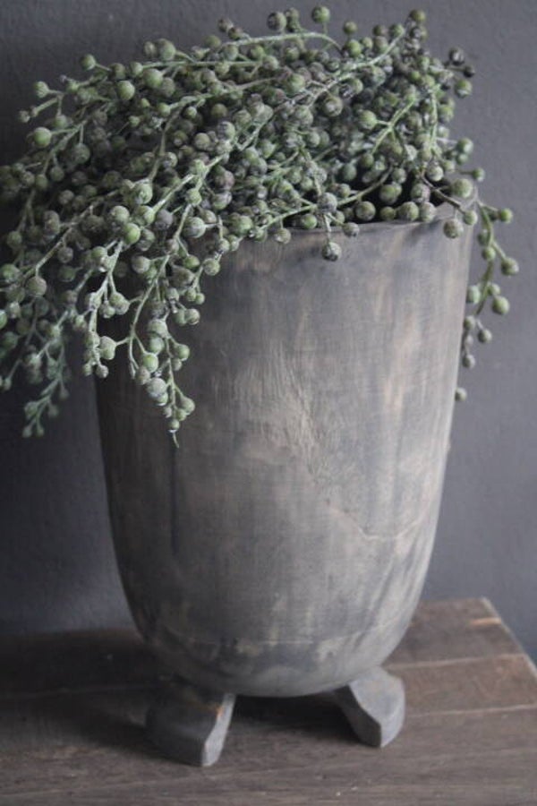 Houten pot / vaas op pootjes