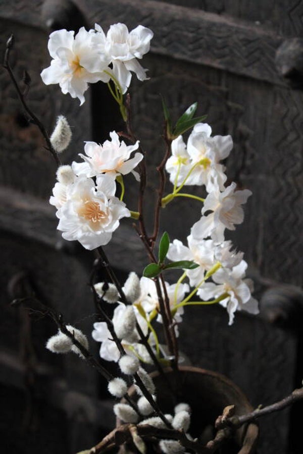 Kunstbloem blossom creme steker