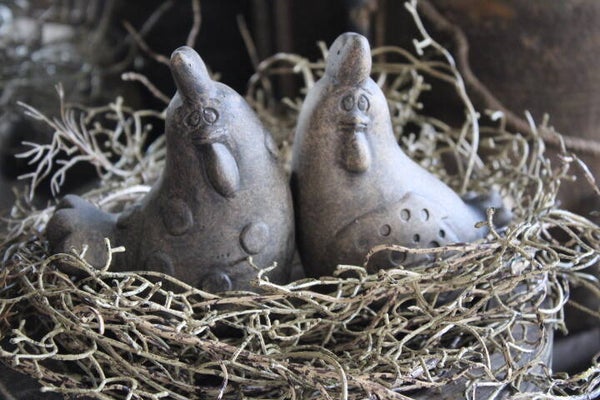 Set of 2 chicken in love / set van 2 kippen verliefd Majestic Brown Brynxz