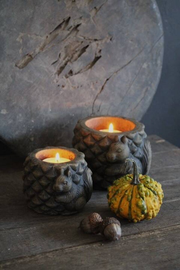 Waxinelichthouder brynxz pinecone / dennenappel Majestic brown in 2 maten
