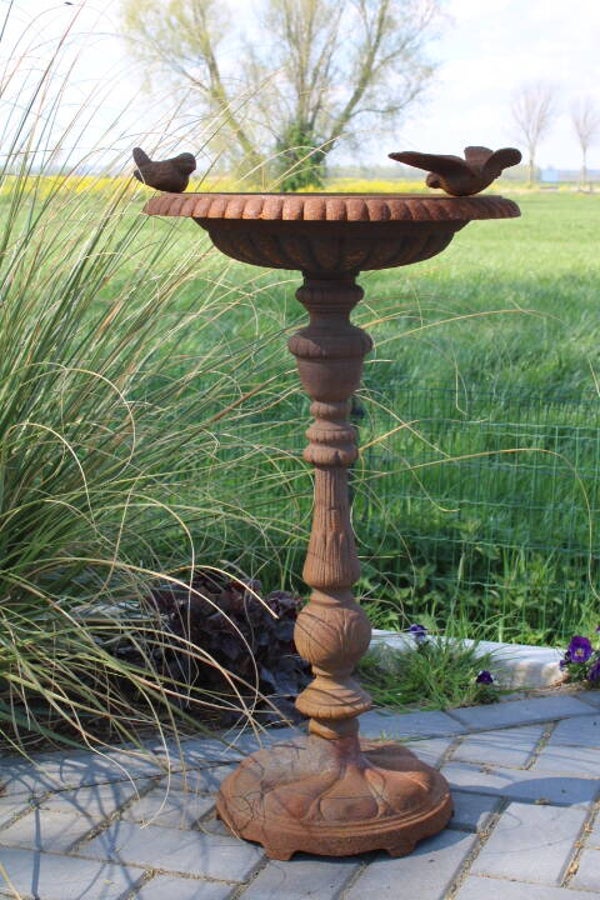 Gietijzeren vogelbad tuinaccessoires