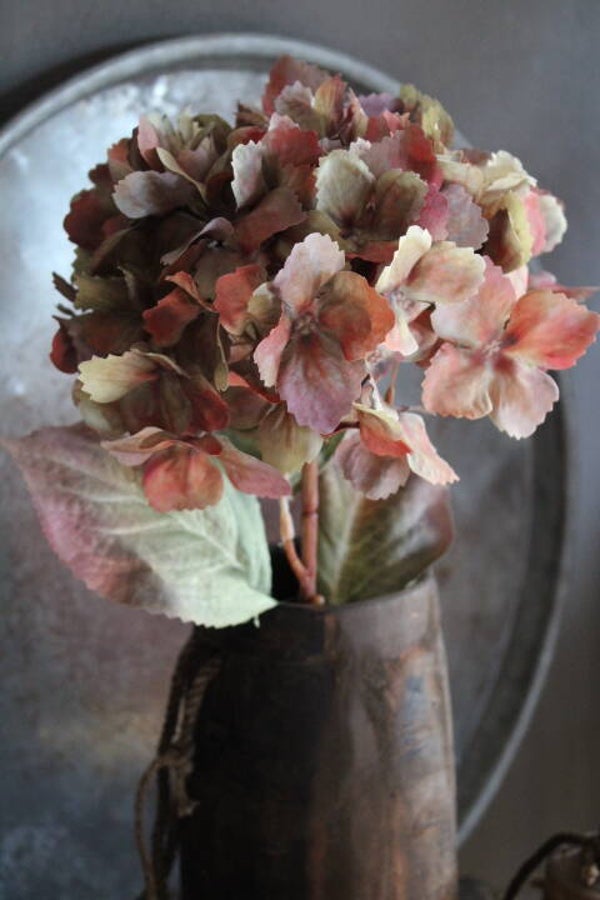 Hydrangea hortensia sober spring zijden bloemtak in 3 kleuren