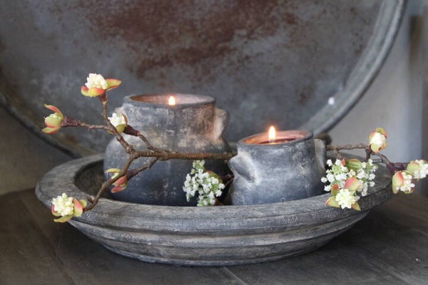 Schaal ivm de set tealightcups Ancient clay COMBIDEAL brynxz