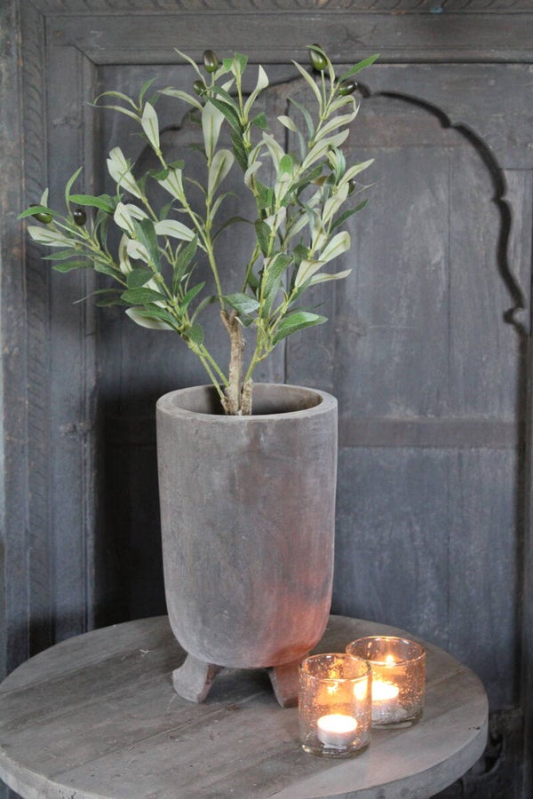 Houten vaas/pot op pootjes