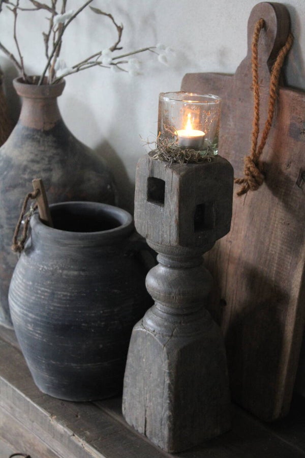 Robuuste houten baluster (excl. glas)