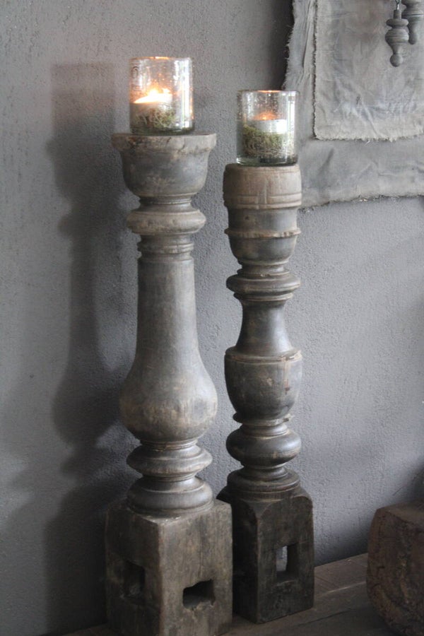 Robuuste, houten baluster (excl. bubbelglas)