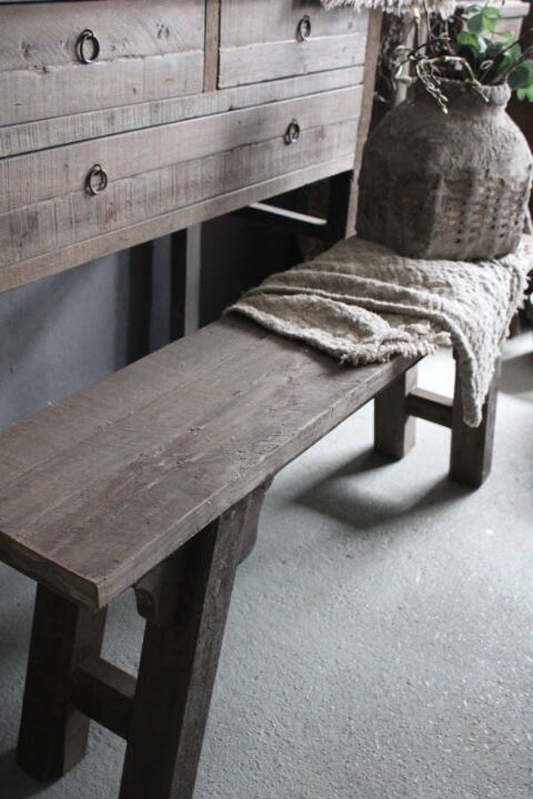 Bankje robuust hout driftwood