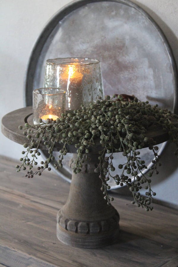 Schaal op voet plateau, taartplateau, vergrijsd hout