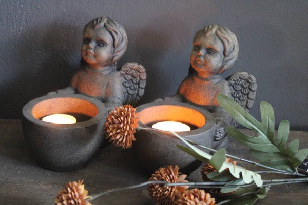 Theelichthouder engel Magestic Brown Brynxz