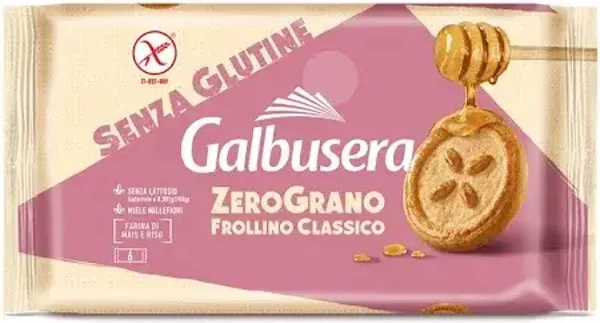 Galbusera ZeroGrano Frollino Classico con Miele Millefiori, Senza Glutine e Lattosio220g