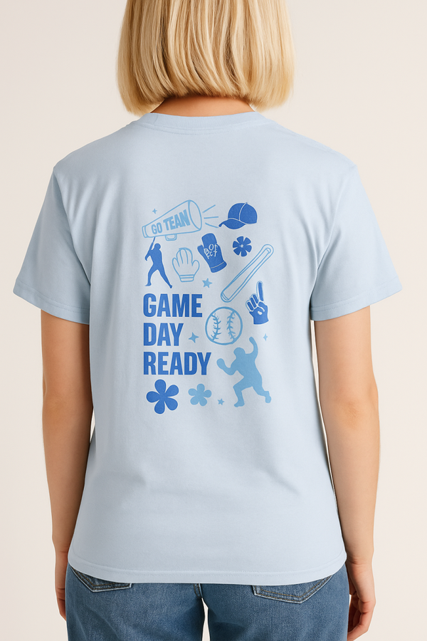 Baseball Mom - Game Day Shirt - Light Blue