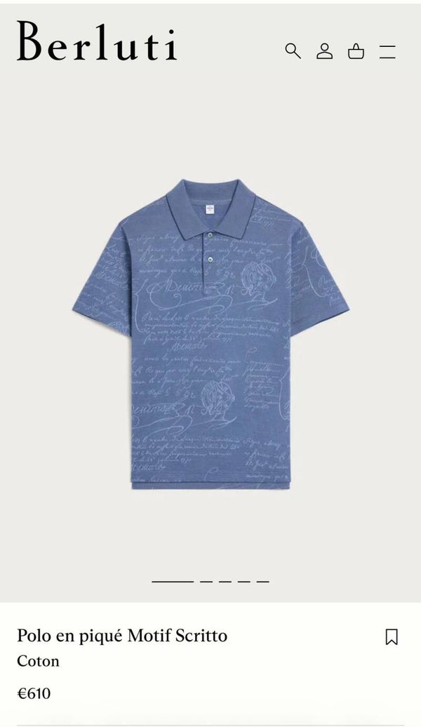 Berluti Polo en piqué Motif Scritto Taille M