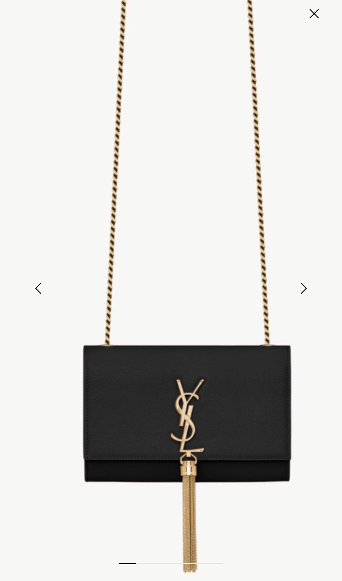 Saint Laurent Kate Tassel Small black Grainé dorée