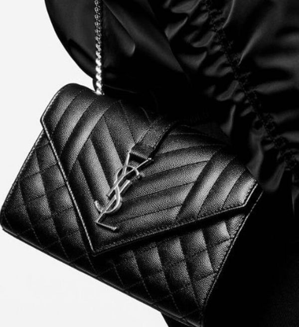 Saint Laurent Envelope grainé acier