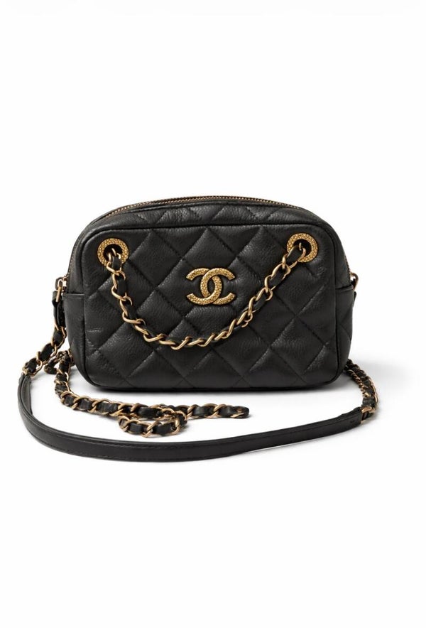 Sac Chanel Mini grainé gris