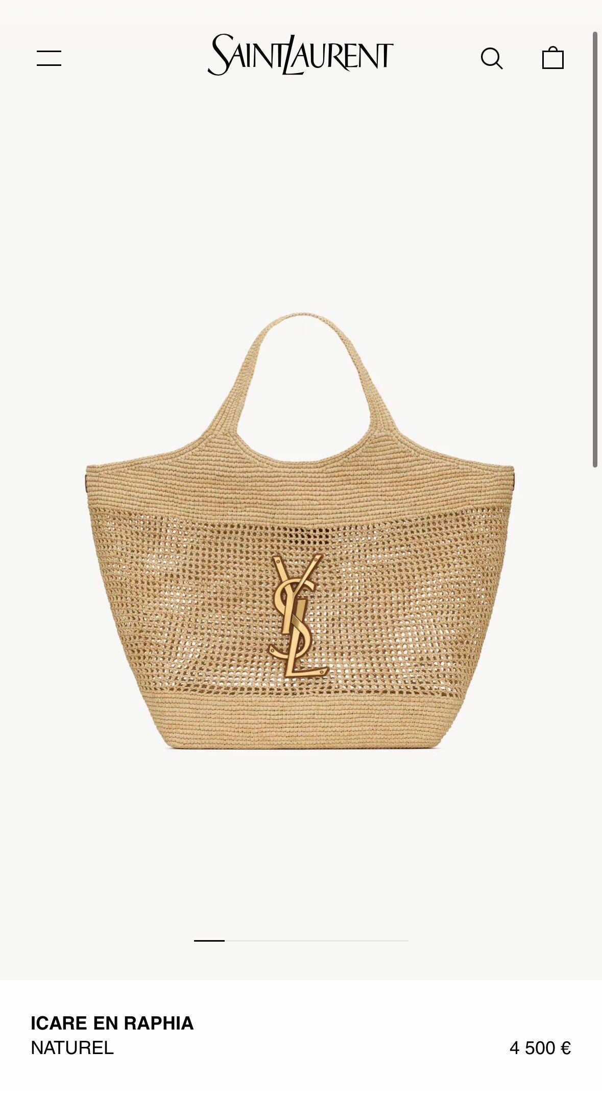 Saint Laurent ICARE EN RAPHIA naturel
