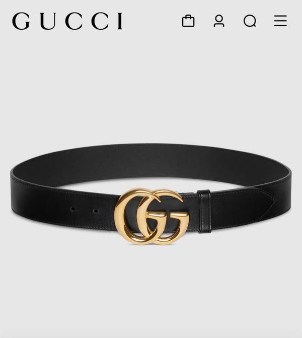 Ceinture large GG Marmont avec boucle brillante
