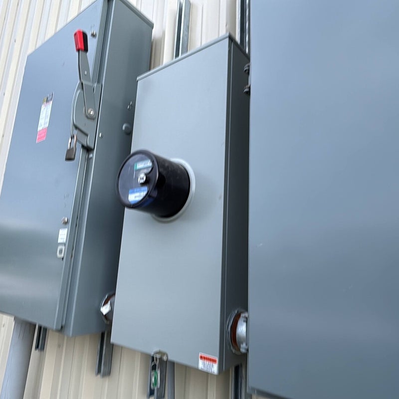 Exterior electrical service equipment at a VDZ Electrical Services project in the Rio Grande Valley