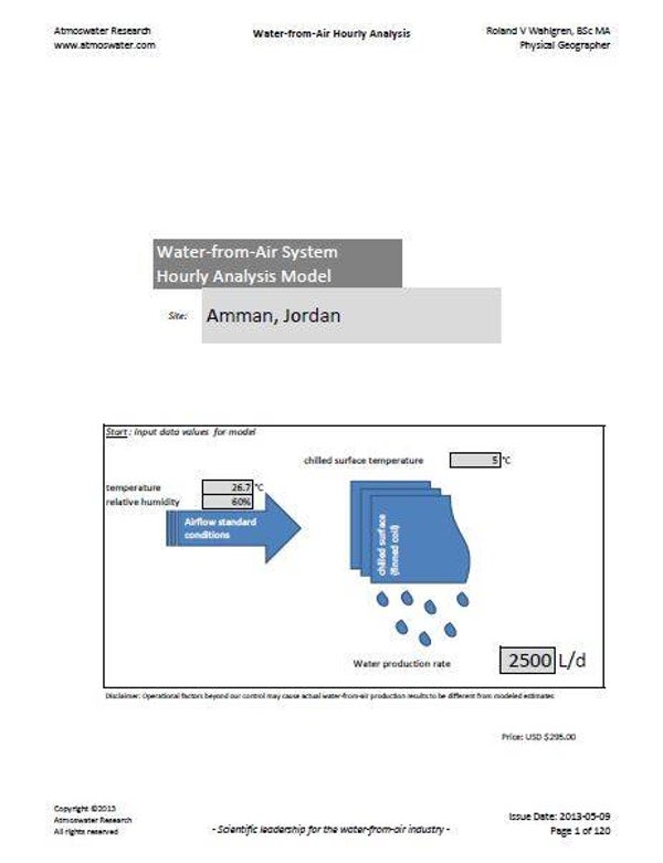 Water-from-Air Hourly Model Report for Amman