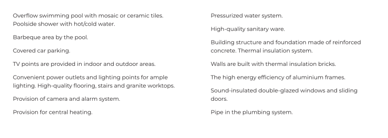 Specifications luxury villas in cyprus kapparis