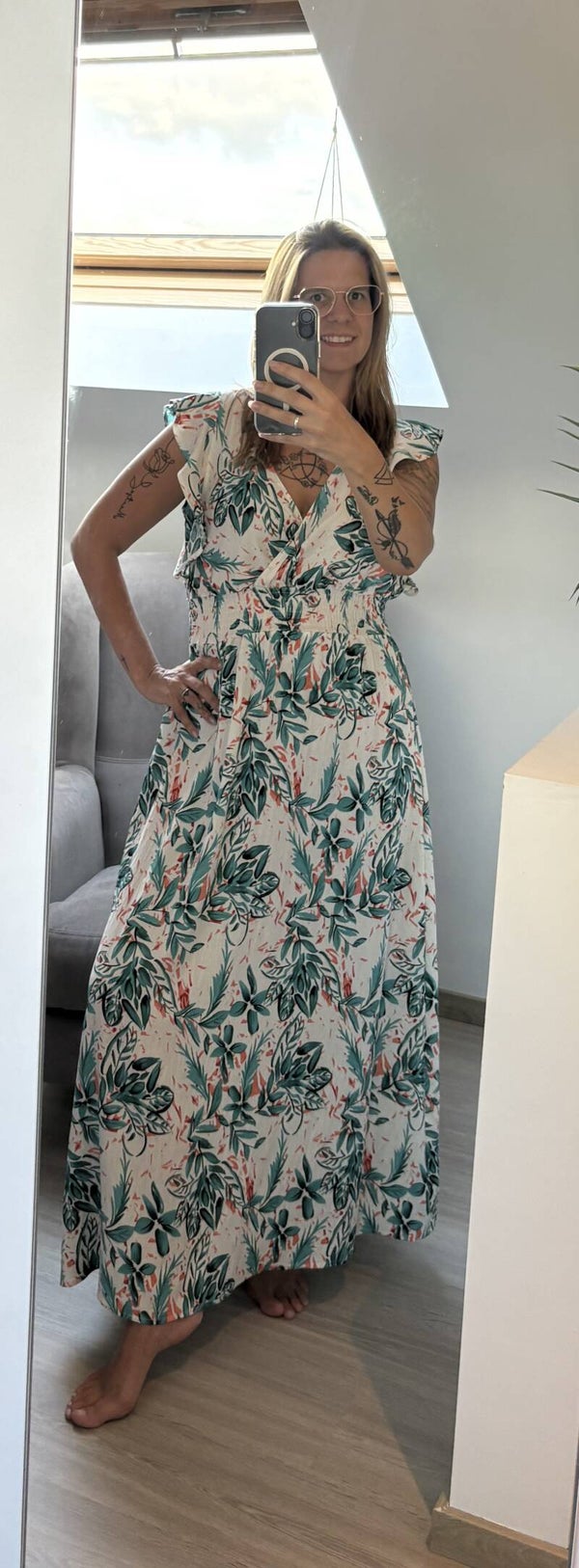 Zomerjurk Blauw/Groen Lang model
