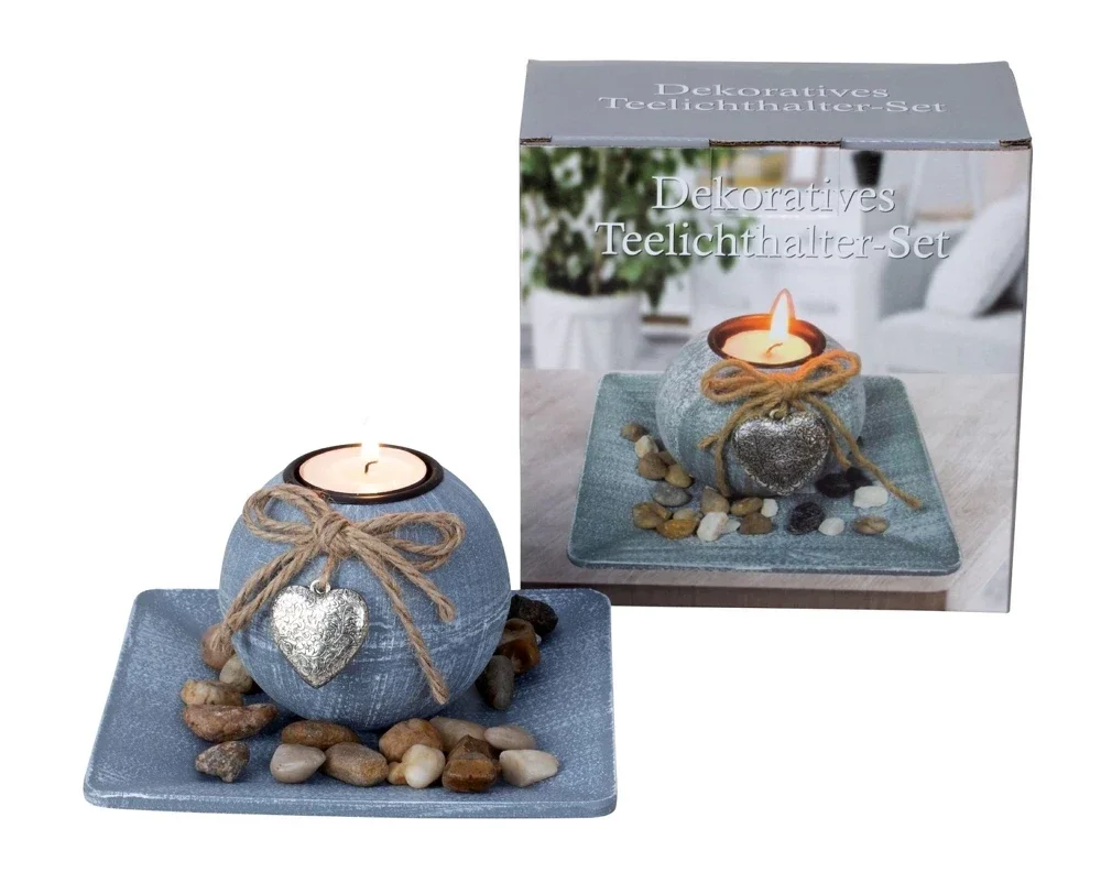 Theelichthouder met hartdecoratie
