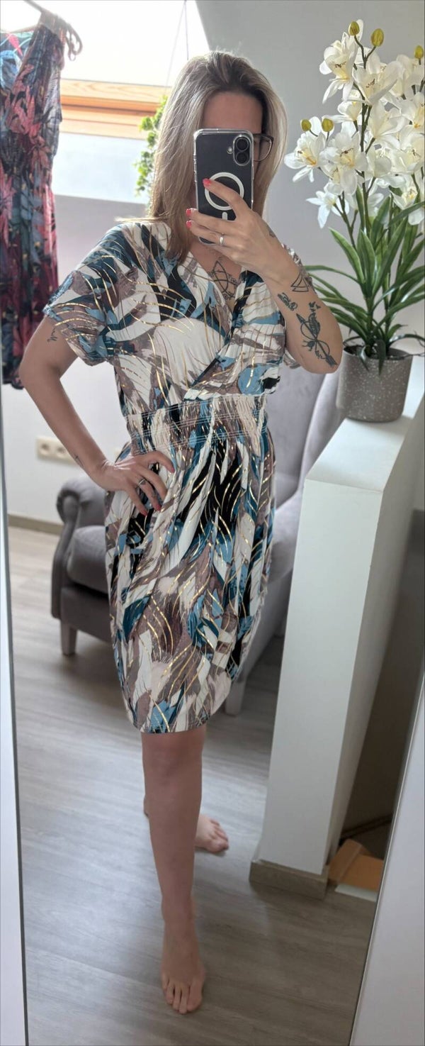 MAGIC-Kleedje bruin-blauw