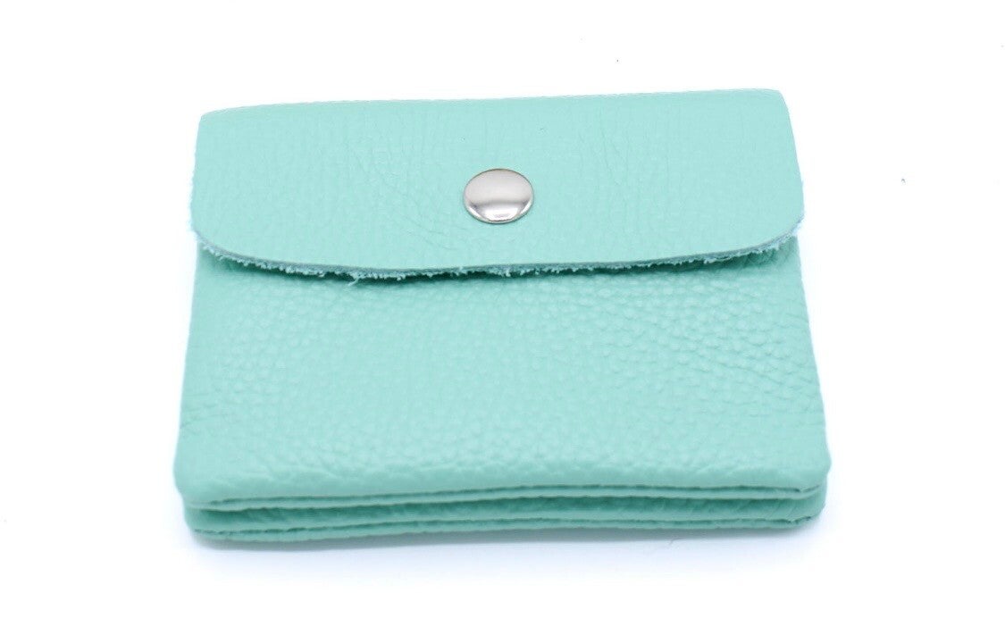 Lederen Portemonee - Aqua