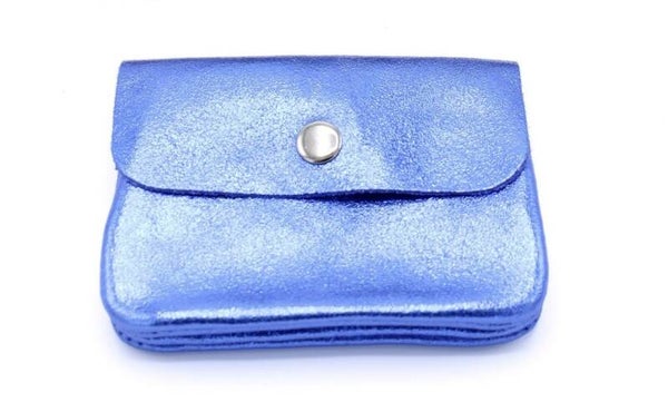 Lederen Portemonee Shiny - Blauw
