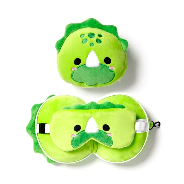 Dino reiskussen met Relaxeazzz oogmasker