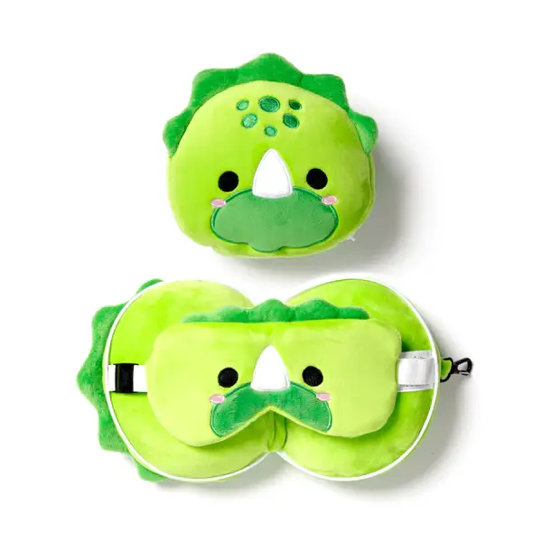 Dino reiskussen met Relaxeazzz oogmasker
