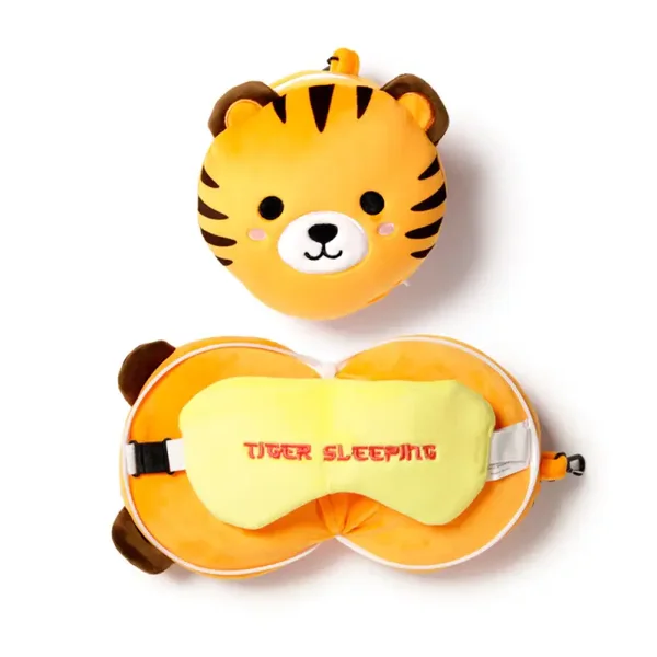 Tijger reiskussen met Relaxeazzz oogmasker