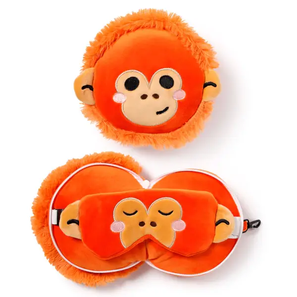 Aap reiskussen met Relaxeazzz oogmasker