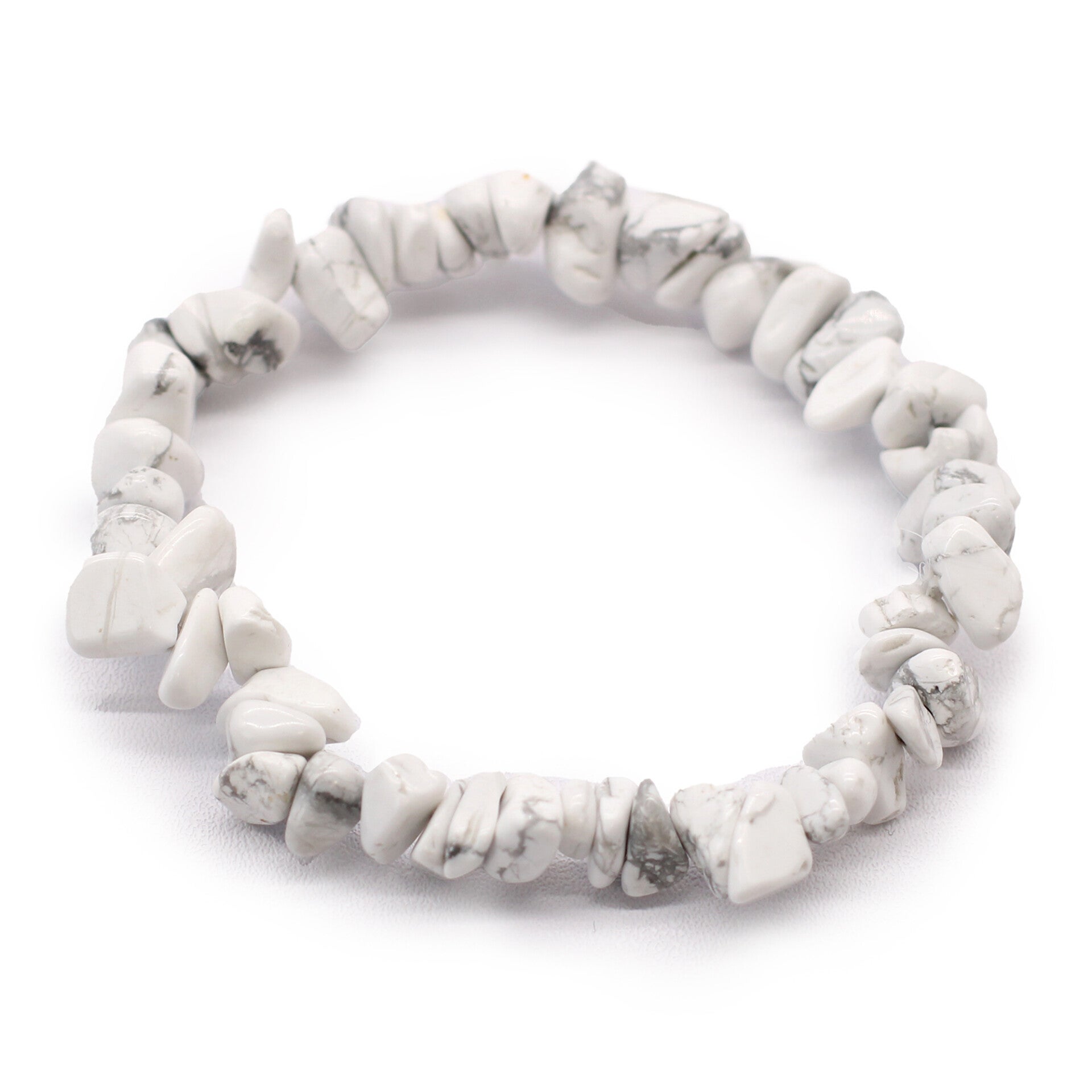 Geslepen Edelstenen Stukjes Armband - Witte Jaspis