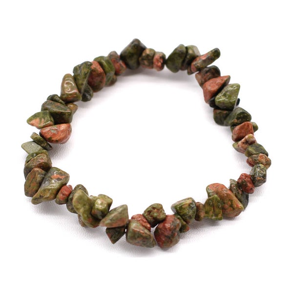 Geslepen Edelstenen Stukjes Armband- Groene Jaspis