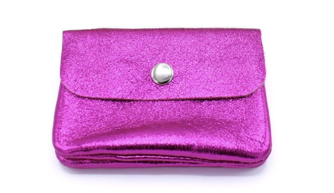 Lederen Portemonee Shiny - Fushsia