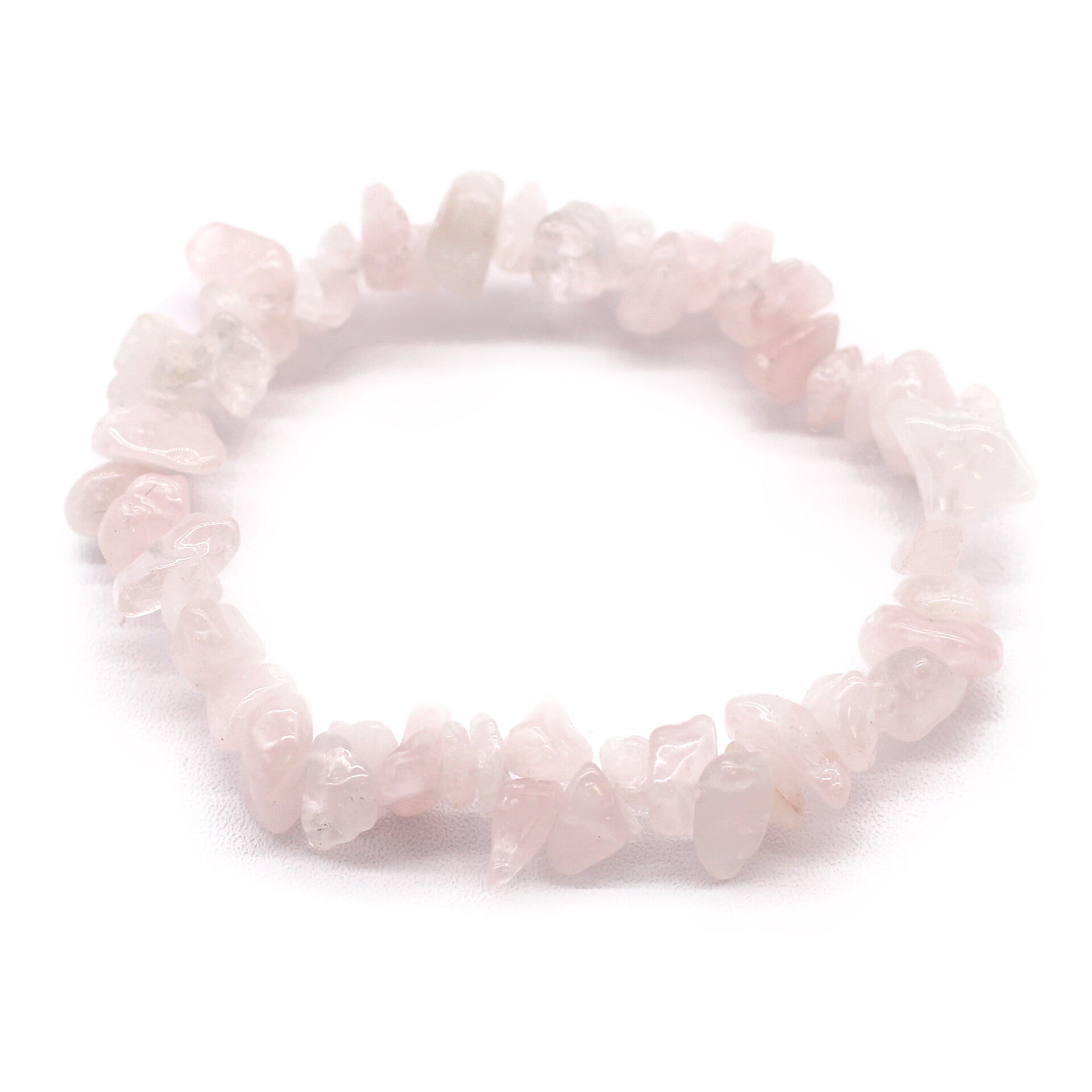 Geslepen Edelstenen Stukjes Armband - Rozenkwarts