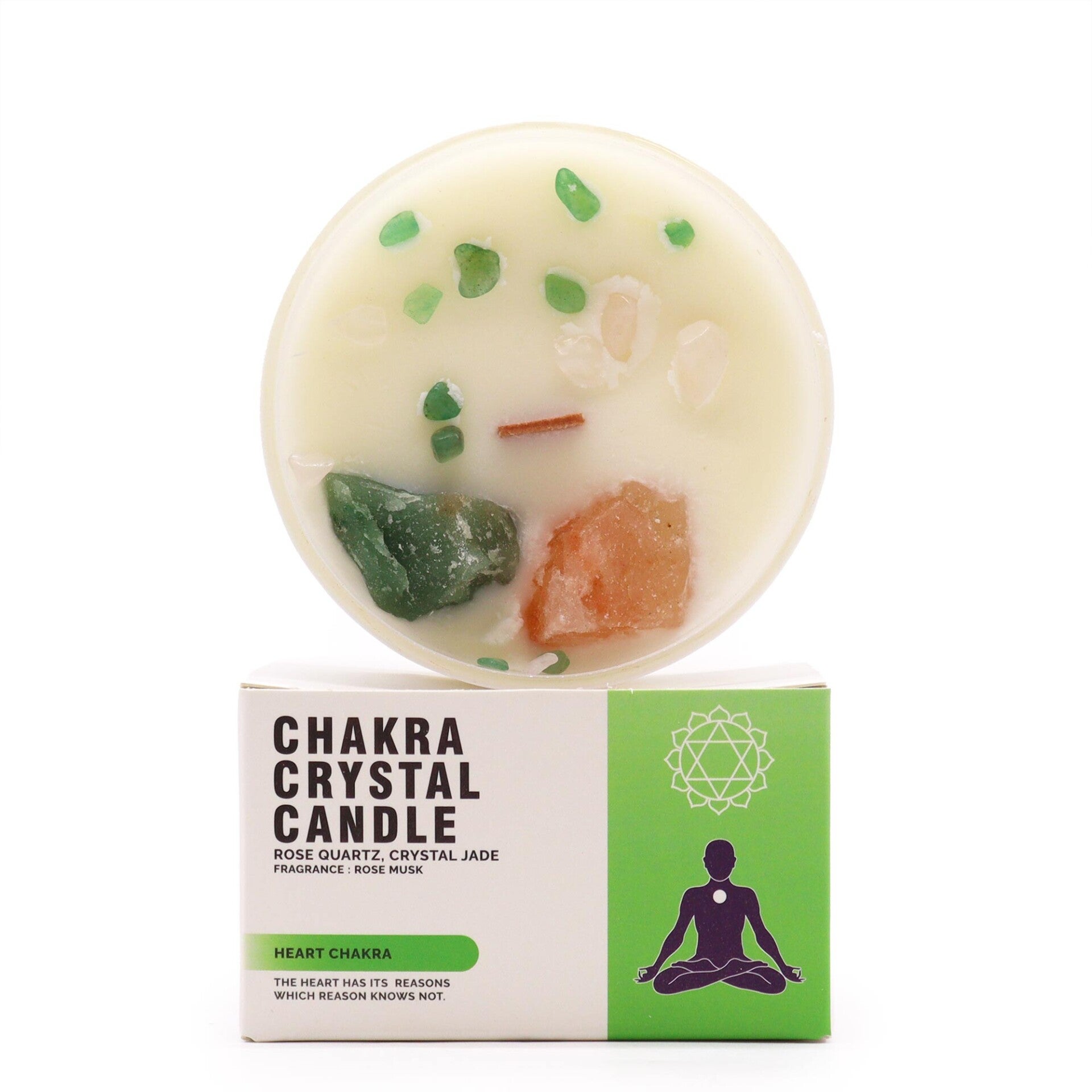 Chakra Kristallen Kaarsen - Hartchakra