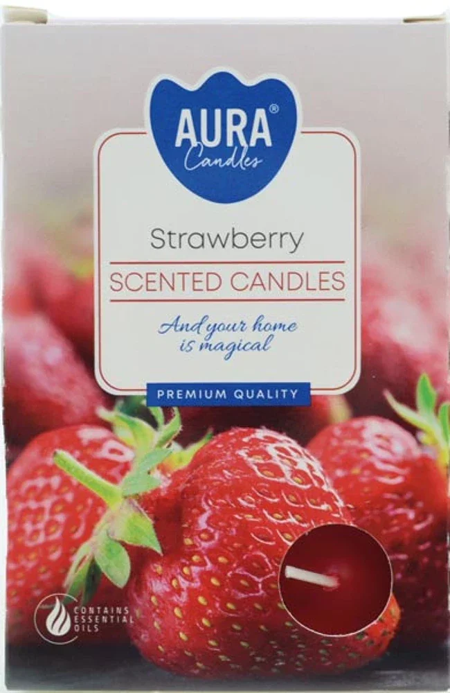 Theekaarsjes Aardbei